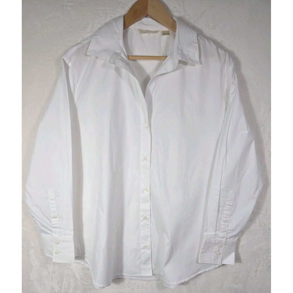 NWT Esmara White 100% Cotton Button Front Oversized Shirt Women's US 8 Medium - Picture 2 of 12